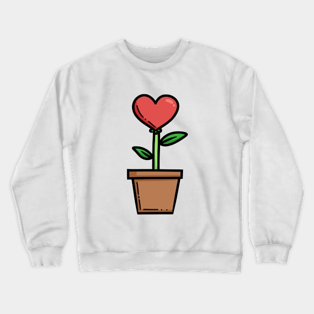 Love Heart Flower Crewneck Sweatshirt by KammyBale